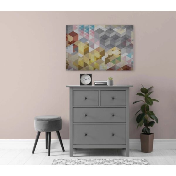 Bricoflor Wandbild Mit Würfeln Bunt Grafisches Leinwandbild Für Jugendzimmer Und Büro Deko Bild Geometrisch In 120 X 80 Cm