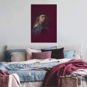 Bricoflor Wandbild Portrait Violett Leinwandbild Mit Gemälde Motiv Lila In 60X90 Cm Hochkant Bild Ölgemälde Auf Leinwand