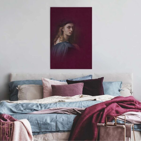 Bricoflor Wandbild Portrait Violett Leinwandbild Mit Gemälde Motiv Lila In 60X90 Cm Hochkant Bild Ölgemälde Auf Leinwand