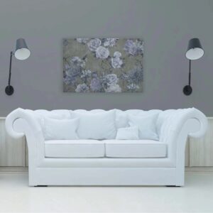 Bricoflor Wandbild Rosen Im Vintage Stil Leinwandbild Mit Blumen Grau In 120 X 80 Cm Deko Bild Für Schlafzimmer Und Wohnzimmer