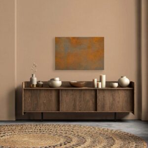 Bricoflor Wandbild Rostig Industrial Style Leinwandbild In 90 X 60 Cm Ideal Für Küche Und Wohnzimmer Deko Bild Braun Orange