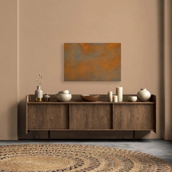Bricoflor Wandbild Rostig Industrial Style Leinwandbild In 90 X 60 Cm Ideal Für Küche Und Wohnzimmer Deko Bild Braun Orange