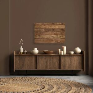 Bricoflor Wandbild Rustikal Braun Leinwandbild In Holzoptik 90 X 60 Cm Bild Mit Eiche Im Landhausstil Ideal Für Wohnzimmer