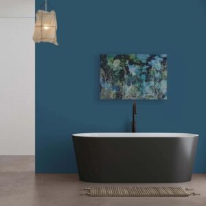 Bricoflor Wandbild Unterwasserwelt Grün Blau Quallen Bild Für Kinderzimmer Und Badezimmer Leinwandbild Mit Korallen 90 X 60 Cm
