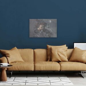 Bricoflor Wandbilder Blumen Vintage Skandinavisches Leinwandbild Mit Blumenstrauß In Pastellfarben Deko Bild Hellgrau 120 X 80 Cm