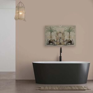 Bricoflor Wandbilder Für Wohnzimmer Vintage Leinwandbild Mit Elefanten Orientalisch Deko Bild In 120 X 80 Cm Für Schlafzimmer