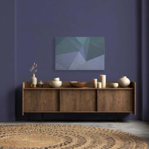 Bricoflor Wandbilder Geometrisch Modern Leinwandbild Blau In 90 X 60 Cm Ideal Für Kinderzimmer Und Badezimmer Deko Bild Dreiecke