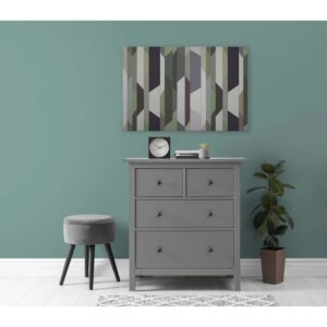 Bricoflor Wandbilder Geometrische Formen Grün Grau Lila Leinwandbild Moderne Kunst In 90 X 60 Cm Deko Bild Für Wohnzimmer Und Büro