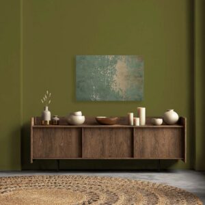 Bricoflor Wandbilder Industrial Style Leinwandbild Grün Gold In 90 X 60 Cm Modernes Bild In Betonoptik Ideal Für Flur Und Küche