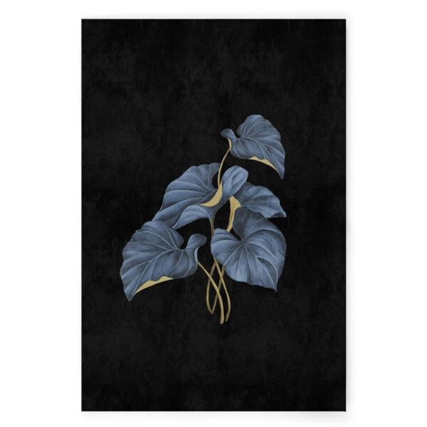 Bricoflor Wandbilder Mit Botanik Motiv Leinwand Schwarz Blau Bild Mit Blättern Im Botanical Stil Ideal Für Küche Und Schlafzimmer