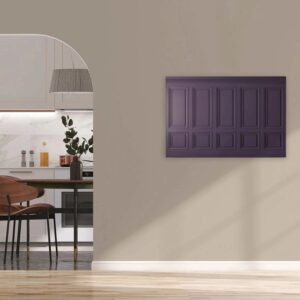 Bricoflor Wandbilder Wohnzimmer Lila Violett 3D Bild Mit Wandvertäfelung In Kassetten Optik Modernes Leinwandbild In 120 X 80 Cm
