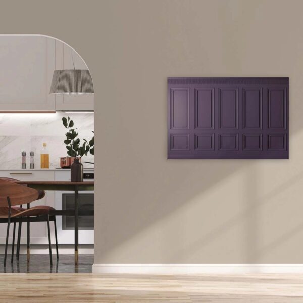Bricoflor Wandbilder Wohnzimmer Lila Violett 3D Bild Mit Wandvertäfelung In Kassetten Optik Modernes Leinwandbild In 120 X 80 Cm