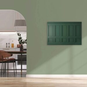 Bricoflor Wandvertäfelung Kassetten Optik Auf Wandbild In Grün 90 X 60 Cm Leinwandbild In 3D Optik Ideal Für Schlafzimmer Und Büro