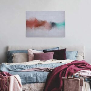 Bricoflor Wasserfarben Bild Im Grafik Stil Aquarell Leinwand Bild Im Modernen Stil Büro Und Schlafzimmer Leinwandbild In Weiß Und Rot