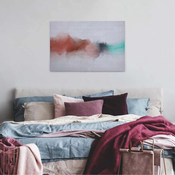 Bricoflor Wasserfarben Bild Im Grafik Stil Aquarell Leinwand Bild Im Modernen Stil Büro Und Schlafzimmer Leinwandbild In Weiß Und Rot