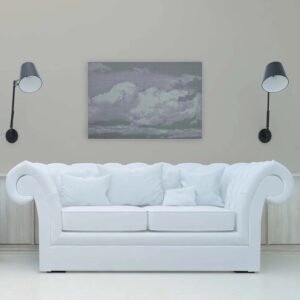 Bricoflor Wolken Bild Für Kinderzimmer Und Schlafzimmer Leinwandbild Hellgrau In 90 X 60 Cm Himmel Leinwand Modern Grafisch