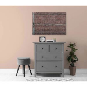 Bricoflor Ziegelstein Bild In 3D Optik Leinwandbild Rot Braun Im Industrial Style Wandbild Mit Mauer Motiv 90 X 60 Cm Für Küche