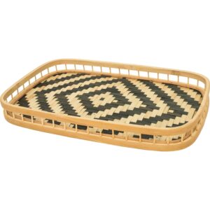 Dekoschale Bambus 40 cm x 25 cm Natur-Schwarz