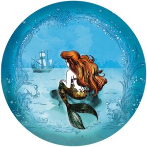 Disney Selbstklebende Runde Tapete Arielle Die Meerjungfrau Blau Ø 128 cm 612019