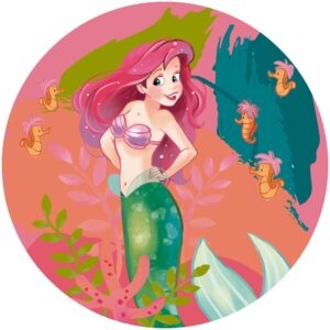 Disney Selbstklebende Runde Tapete Arielle Die Meerjungfrau Multicolor Ø 128 cm 612016