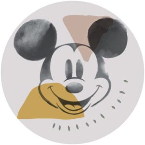 Disney Selbstklebende Runde Tapete Micky Maus Grau Ø 128 cm 610408