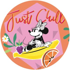 Disney Selbstklebende Runde Tapete Minnie Maus Rosa und Orange Ø 128 cm 610387