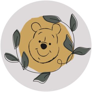 Disney Selbstklebende Runde Tapete Pu Der Bär Gelb und Grün Ø 128 cm 612036