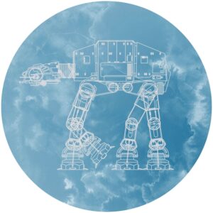 Disney Selbstklebende Runde Tapete Star Wars At-At Blau Ø 128 cm 610394