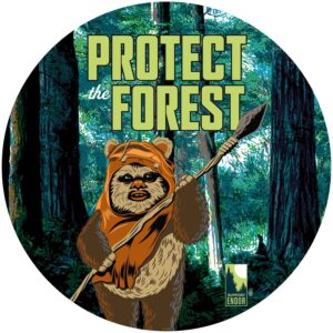 Disney Selbstklebende Runde Tapete Star Wars Ewok Multicolor Ø 128 cm 610384