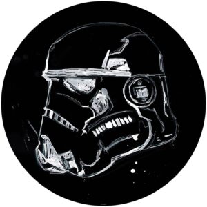 Disney Selbstklebende Runde Tapete Star Wars Stormtrooper Schwarz-Weiß Ø 128 cm 612021