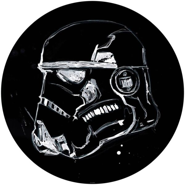Disney Selbstklebende Runde Tapete Star Wars Stormtrooper Schwarz-Weiß Ø 128 cm 612021