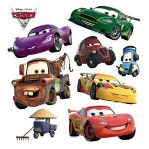 Disney Wandtattoo Cars Grün Gelb und Rot 30 x 30 cm 600220