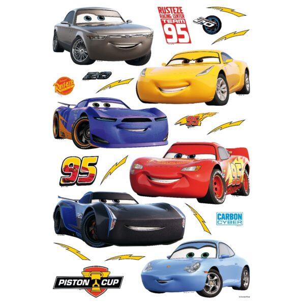 Disney Wandtattoo Cars Rot Gelb und Blau 42