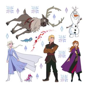 Disney Wandtattoo Die Eiskönigin Blau Braun und Lila 30 x 30 cm 600231