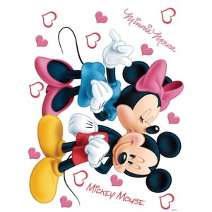 Disney Wandtattoo Minnie & Micky Maus Rosa Rot Gelb und Blau 65 x 85 cm 600200