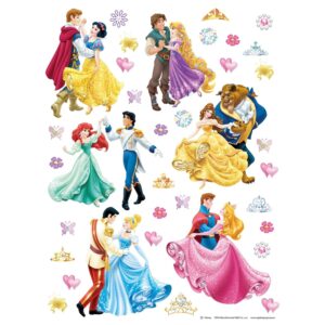 Disney Wandtattoo Prinzessinnen Gelb Rosa Lila und Blau 65 x 85 cm 600141