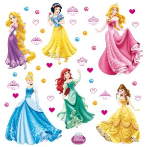 Disney Wandtattoo Prinzessinnen Rosa Gelb und Blau 30 x 30 cm 600212
