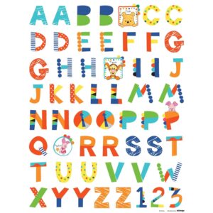 Disney Wandtattoo Pu Der Bär Alphabet Orange Grün und Blau 65 x 85 cm 600207