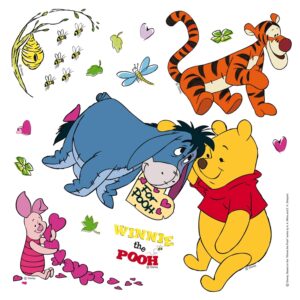 Disney Wandtattoo Pu Der Bär Blau Orange und Gelb 30 x 30 cm 600217