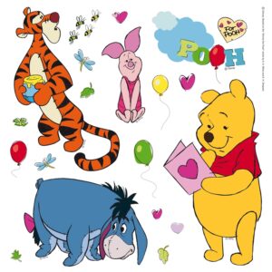 Disney Wandtattoo Pu Der Bär Blau Orange und Gelb 30 x 30 cm 600218