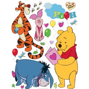 Disney Wandtattoo Pu Der Bär Gelb Orange Rosa und Blau 65 x 85 cm 600187