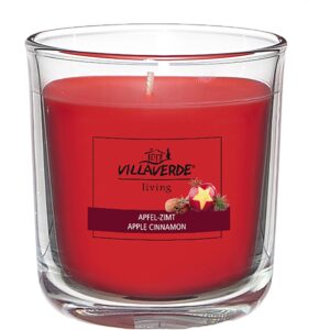 Duftkerze im Glas Apfel-Zimt  Ø 8 cm Rot