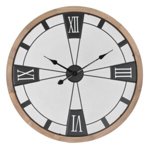 ECD Germany Große Wanduhr 70cm Rund mit Römischen Ziffern Dekorative Uhr aus MDF