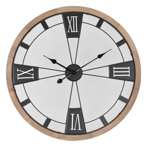 ECD Germany Große Wanduhr 70cm Rund mit Römischen Ziffern Dekorative Uhr aus MDF
