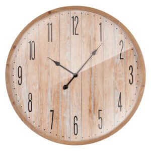 ECD Germany Große Wanduhr 76cm Rund mit Arabische Ziffern Dekorative Uhr aus MDF