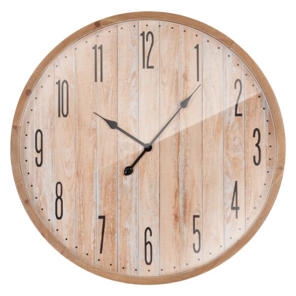 ECD Germany Große Wanduhr 76cm Rund mit Arabische Ziffern Dekorative Uhr aus MDF