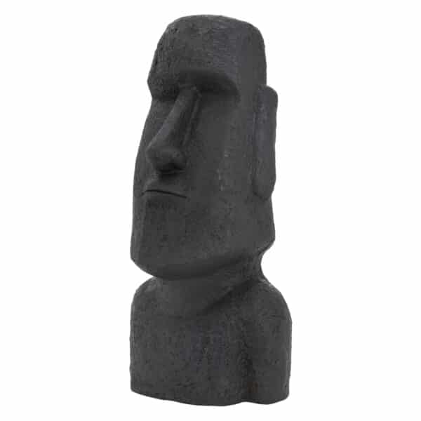 ECD Germany Moai Figur Rapa Nui Kopf 78cm Hoch aus Steinguss Kunstharz Anthrazit