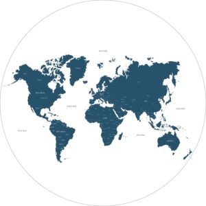 ESTAhome Selbstklebende Runde Tapete Weltkarte Blau Ø 70 cm 158984