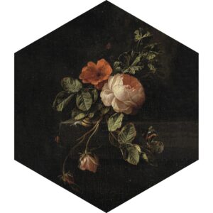 ESTAhome Wandtattoo Blumenstillleben Dunkelrot und Schwarz 70 x 81 cm 158997