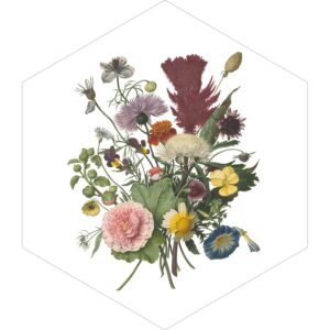 ESTAhome Wandtattoo Blumenstrauß Grün Rosa und Gelb 70 x 81 cm 158998